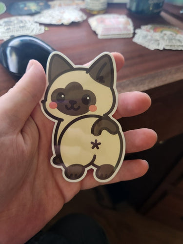 Siamese Cat Booty Sticker – Funny Cat Butt Vinyl Decal for Pet Lovers - Sticker - Charm and Char